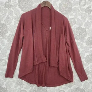 Athleta Women's Cardigan Sweater Size S Open front Burgundy